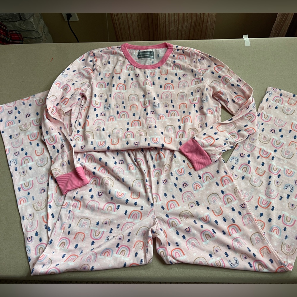 Eddie Bauer Pink Rainbow Kids Pajama Set